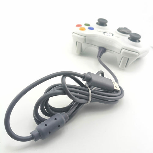 Gamepad wired Soamide bianco con packaging retail, controller con cavo USB per zero latenza, compatibile con PC gaming e console 360.
